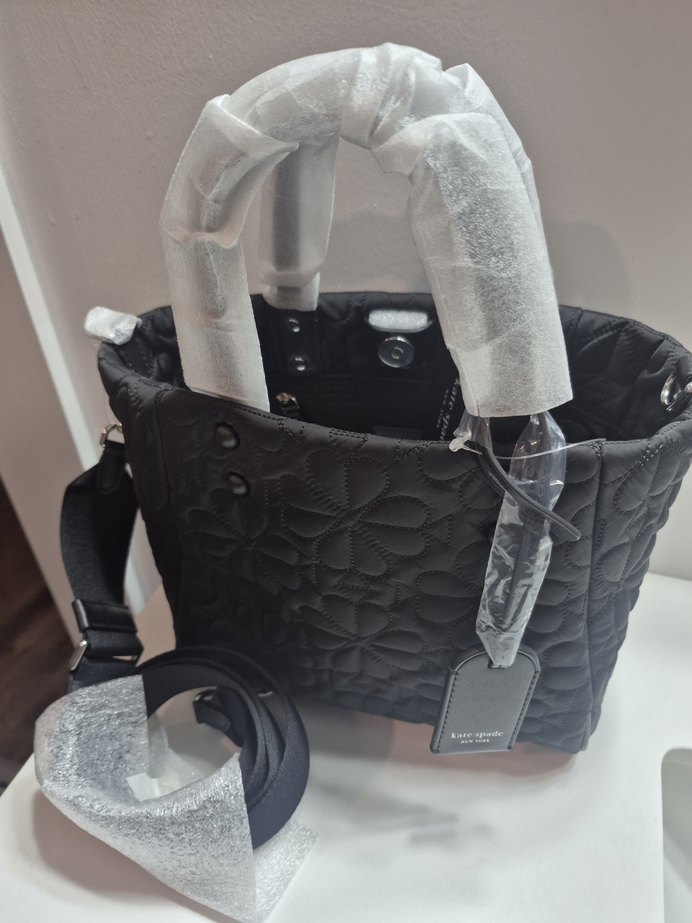 Kate Spade New York TILLY Quilted Small Purse Tote, In Black